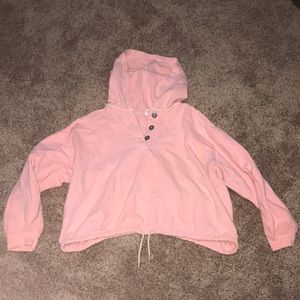 Old pink sweater w top buttons and adjustable end
